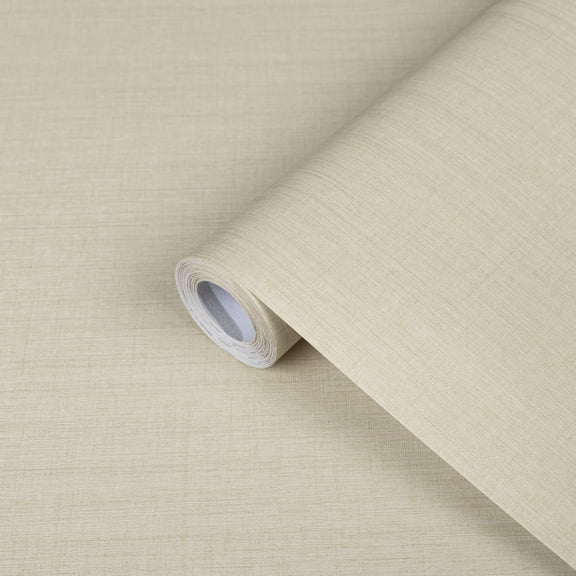 UMIGGEE 15.7-in x 236-in Beige/Cream Texture Wallpaper Faux Grasscloth Imitation Cloth Peel and Stick Vinyl Wallpaper Self-Adhesive Removable Contact Paper for Home Decoration