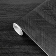 UMIGGEE 15.7-in x 236-in Distressed Wood Plank Wallpaper Peel and Stick Rustic Wood Grain Pattern Wall Paper Removable Self Adhesive Contact Paper Black Shiplap Vinyl Film Home Decorative Wooden Look