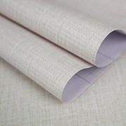 UMIGGEE 15.7-in x 393-in Beige/Cream Faux Flaxen Grasscloth Wallpaper Peel and Stick Wallpaper Texture Wall Paper Self-Adhesive Contact Paper for Furniture Surfaces Cabinet Home Decoration