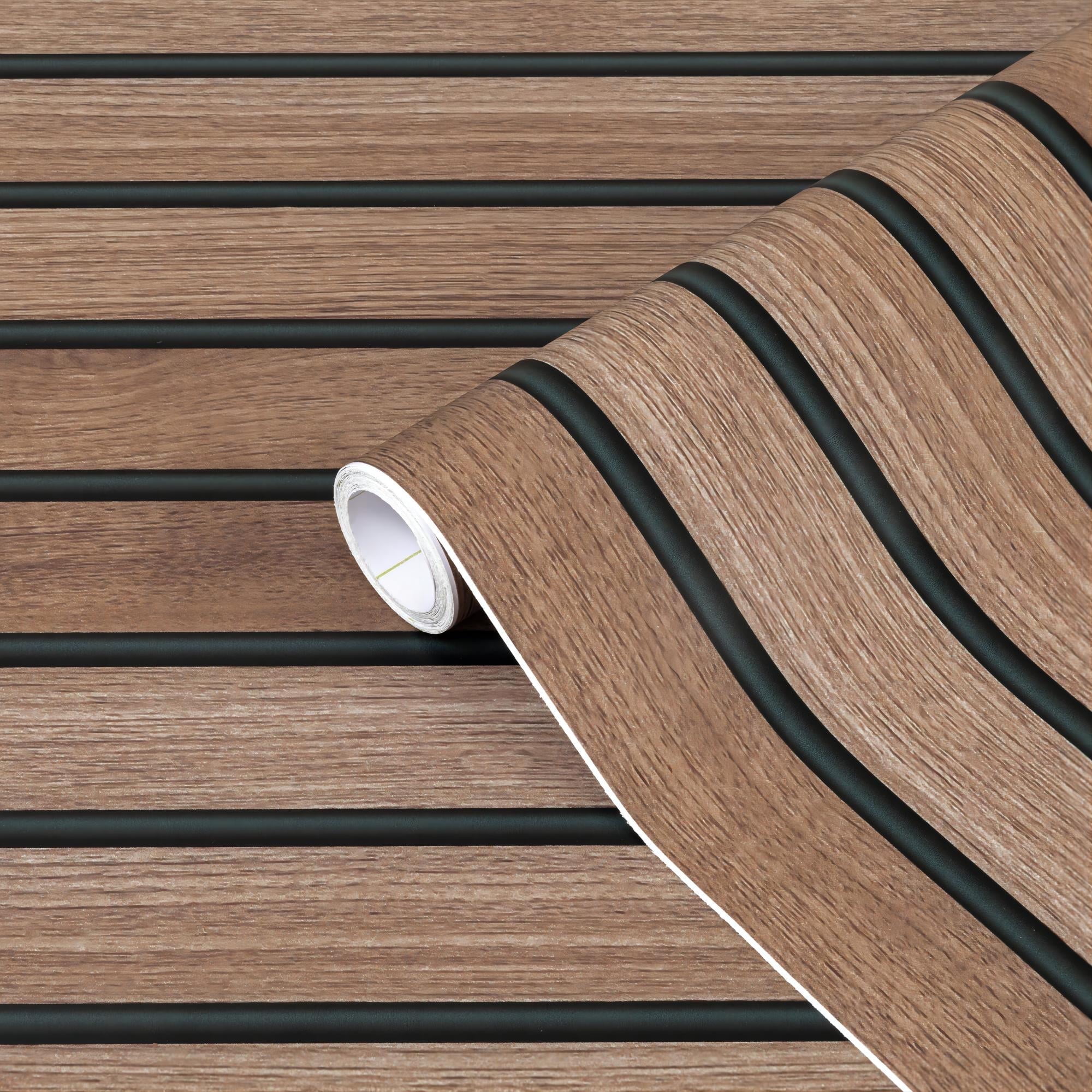UMIGGEE 17.7 Inch x 236 Inch Wood Slat Wallpaper Peel and Stick Wallpaper Faux Brown Shiplap Contact Paper Wood Panel Grain Wall Paper Self Adhesive Removable Vintage Decorative for Wall Covering