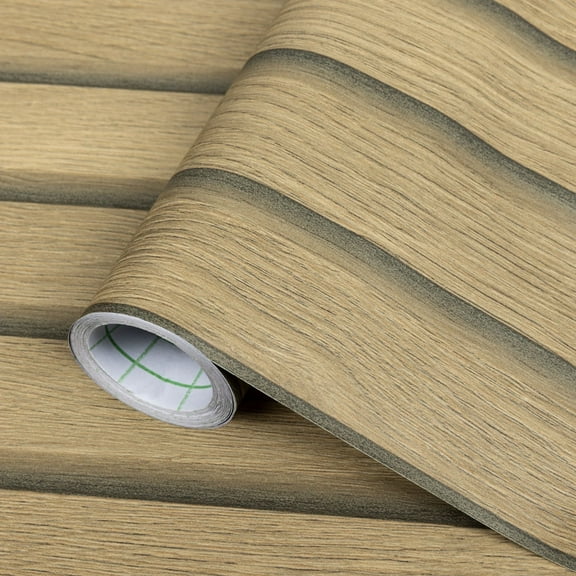 UMIGGEE 15.7 in x 393 in Wood Slat Wallpaper Peel and Stick Brown Shiplap Wall Paper Wood Panel Grain Contact Paper Removable Self Adhesive Faux Wall Covering for Cabinets and Drawers