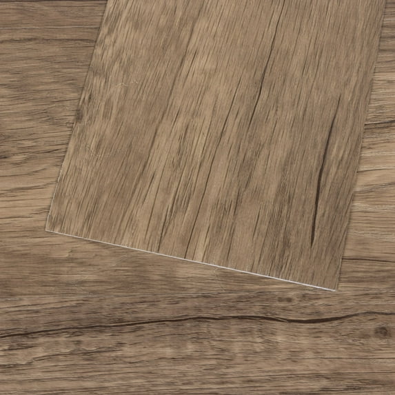 UMIGGEE 35-in x 5.7-in Peel and Stick Flooring Brown Wood Look Floor Tiles 20-Pcs Vinyl Flooring Self-Adhesive Flooring For Kitchen Laminate Flooring Home Decoration (27.7 Sq. ft./Pack)