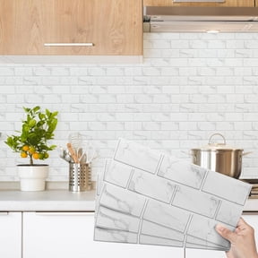 UMIGGEE Backsplash Tile Peel and Stick, 12-Sheet Stick on Subway Tiles for Kitchem, Bathroom Back Splashes, 11.8" x 5.9", White