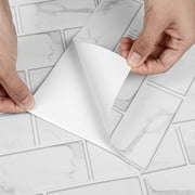 UMIGGEE Backsplash Tile for Kitchen Peel and Stick, 24-Sheet Stick on Subway Tiles for Kitchem, Bathroom Back Splashes, 11.8" x 5.9", White