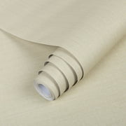 UMIGGEE Beige/Cream Texture Wallpaper 15.7-in x 118-in Faux Grasscloth Imitation Cloth Peel and Stick Vinyl Wallpaper Self-Adhesive Removable Contact Paper for Home Decoration