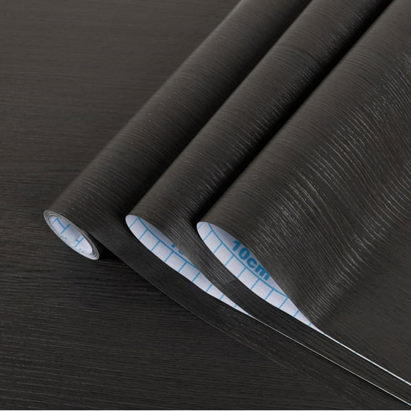 UMIGGEE Black Wood Peel and Stick Wallpaper 17.7-in x 118-in Wood Grain Contact Paper Removable Self-Adhesive Wall Paper Film for Furniture Decoration