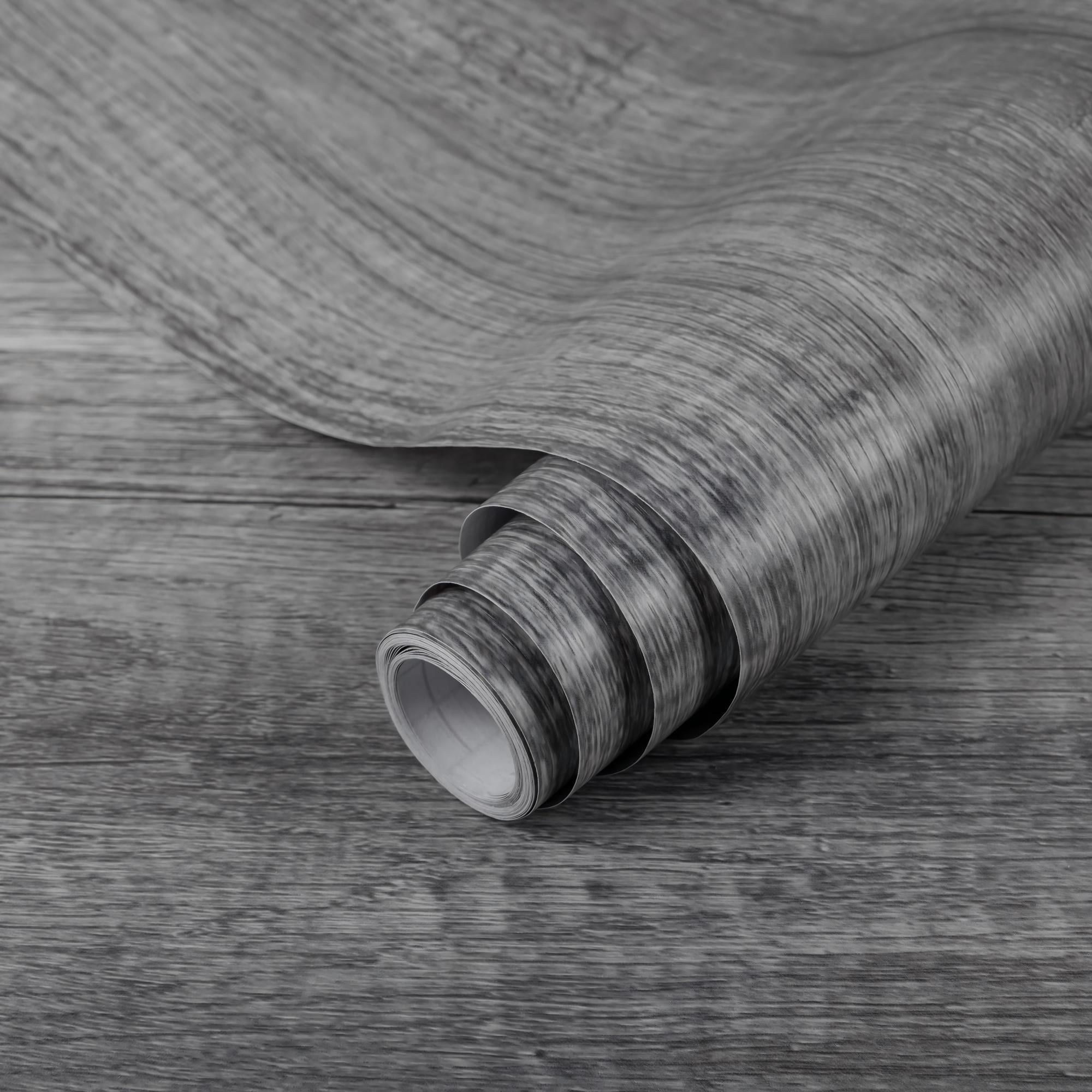 UMIGGEE Distressed Wood Plank Wallpaper Peel and Stick Rustic Wood Grain Pattern Wall Paper 15.7"x 118" Removable Self Adhesive Contact Paper Gray Shiplap Vinyl Film Home Decorative Wooden Look