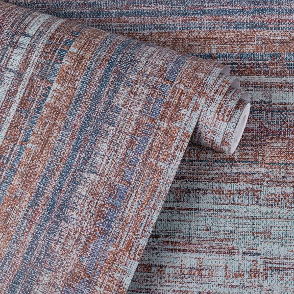 UMIGGEE Faux Grass Cloth Multicolor Wallpaper Peel and Stick Wallpaper 17.3-in x 118-in Self-Adhesive Removable Contact Paper for Furniture