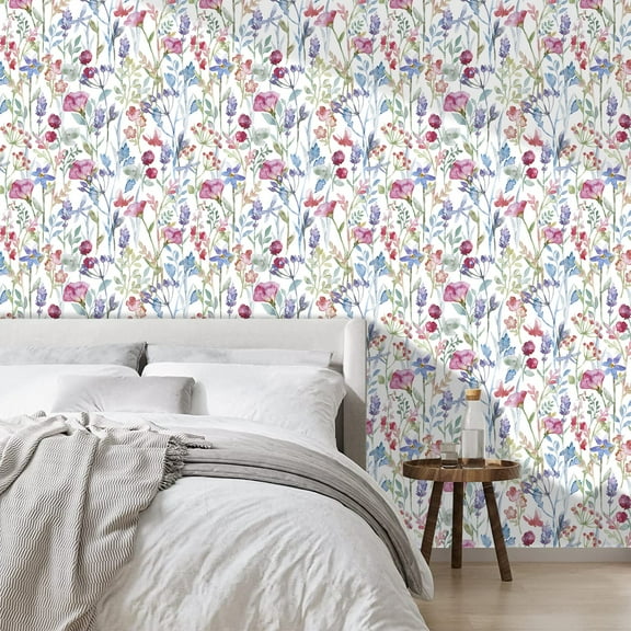 UMIGGEE Floral Peel and Stick Wallpaper 17.7-in x 236-in Multi-color Boho Removable Wallpaper Self Adhesive Wallpaper for Cabinets Home Decoration Wall Covering Old Furniture Renovation