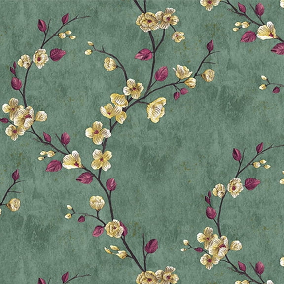 UMIGGEE Floral Peel and Stick Wallpaper Green Floral Contact Paper 17.7-in x 118-in Removable Wallpaper Self Adhesive Wallpaper Wall Paper for Home Decor Wall Covering Old Furniture Renovation