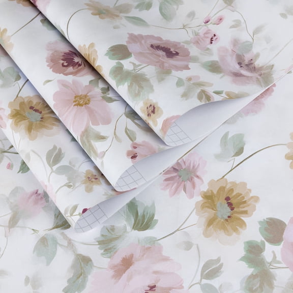 UMIGGEE Floral Wallpaper Multicolor Peel and Stick Wallpaper Self Adhesive Wall Paper 17.3-in x 118-in Contact Paper for Home Mural Wall Decor Wall Covering Old Furniture Renovation