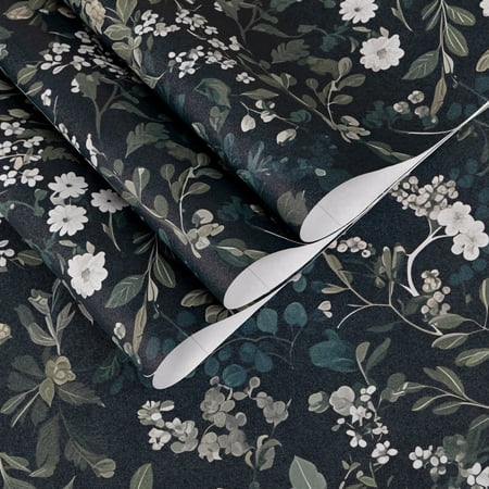 UMIGGEE Floral Wallpaper Peel and Stick Floral Wall Wallpaper Self Adhesive Flower Wallpaper Contact Paper 17.3-in x 118-in Home Decor Wall Covering Old Furniture Renovation