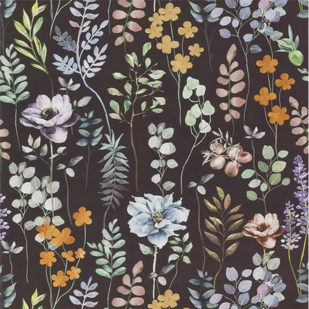 UMIGGEE Floral Wallpaper Peel and Stick Flower Black Wall Paper Self Adhesive Wallpaper 17.7-in x 118-in Contact Paper Removable Wallpaper for Home Decor Wall Covering Old Furniture Renovation