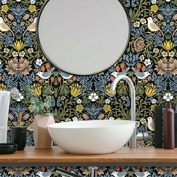 UMIGGEE Floral Wallpaper Peel and Stick Flower Wall Paper Self Adhesive Wallpaper 17.7-in x 118-in Contact Paper Removable Wallpaper for Home Decor Wall Covering Old Furniture