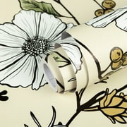 UMIGGEE Floral Wallpaper Peel and Stick Flower Wall Paper Self Adhesive Wallpaper 17.7-in x 118-in Contact Paper Removable Wallpaper for Home Decor Wall Covering Old Furniture Renovation
