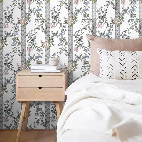 UMIGGEE Flower Wallpaper Multicolor Peel and Stick Wallpaper Self Adhesive Floral Wall Paper 17.7-in x 118-in Contact Paper for Home Mural Wall Decor Wall Covering Old Furniture Renovation