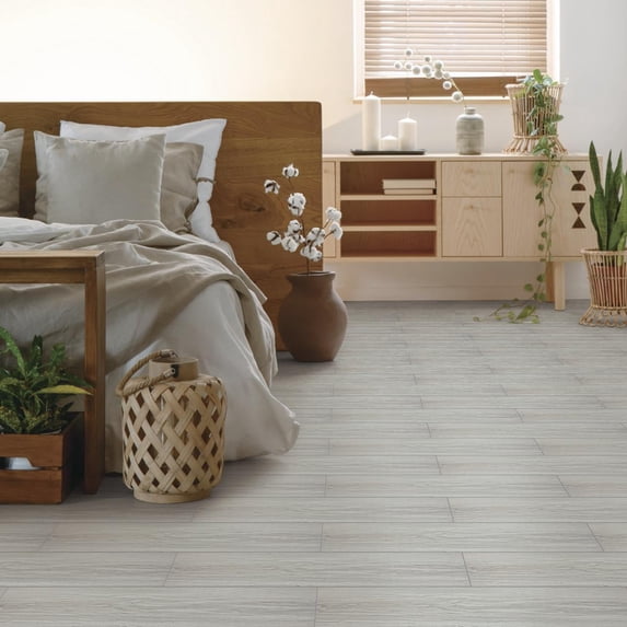 UMIGGEE Grey Wood-Look Peel and Stick Floor 6-in x 35-in (10Pcs/Pack) Vinyl Flooring Self-Adhesive DIY Flooring for Home Decoration Kitchen Dinning Room Bedroom (Cover 14.5 Sq. ft)