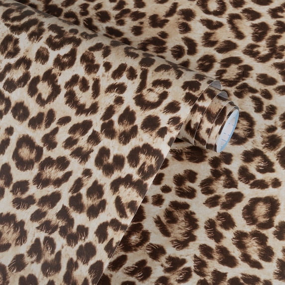 UMIGGEE Leopard Print Peel and Stick Wallpaper Removable Self Adhesive Textured Wall Paper Yellow Unique Funky Cheetah Contact Paper for Bedroom Bathroom 15.7-in x 118-in