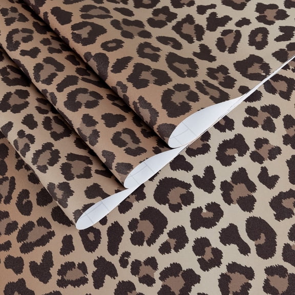 UMIGGEE Leopard Print Peel and Stick Wallpaper Removable Self Adhesive Textured Wall Paper Yellow Unique Funky Cheetah Contact Paper for Bedroom Bathroom 17.3in x 118-in