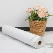 UMIGGEE Marble Peel and Stick Vinyl Flooring Roll 15.7-in x 118-in/12.8 Sq.Ft Thicken Self-Adhesive Vinyl White Marble Floor Wear-Resistant Easy DIY Install Home Decor
