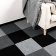 thumbnail image 1 of UMIGGEE Peel and Stick Carpet Tiles 12-in x 12-in Black Self-Adhesive Square Soft Carpet Floor Tiles Carpet Easy Install DIY Floor Tiles for Kids Room Bedroom Dining Room 25-pcs (25 sqft/Box), 1 of 8