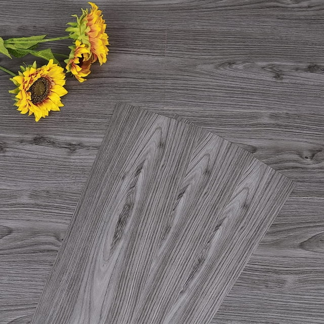 "UMIGGEE SelfAdhesive Vinyl Planks, Grey WoodLook, Peel & Stick, 6