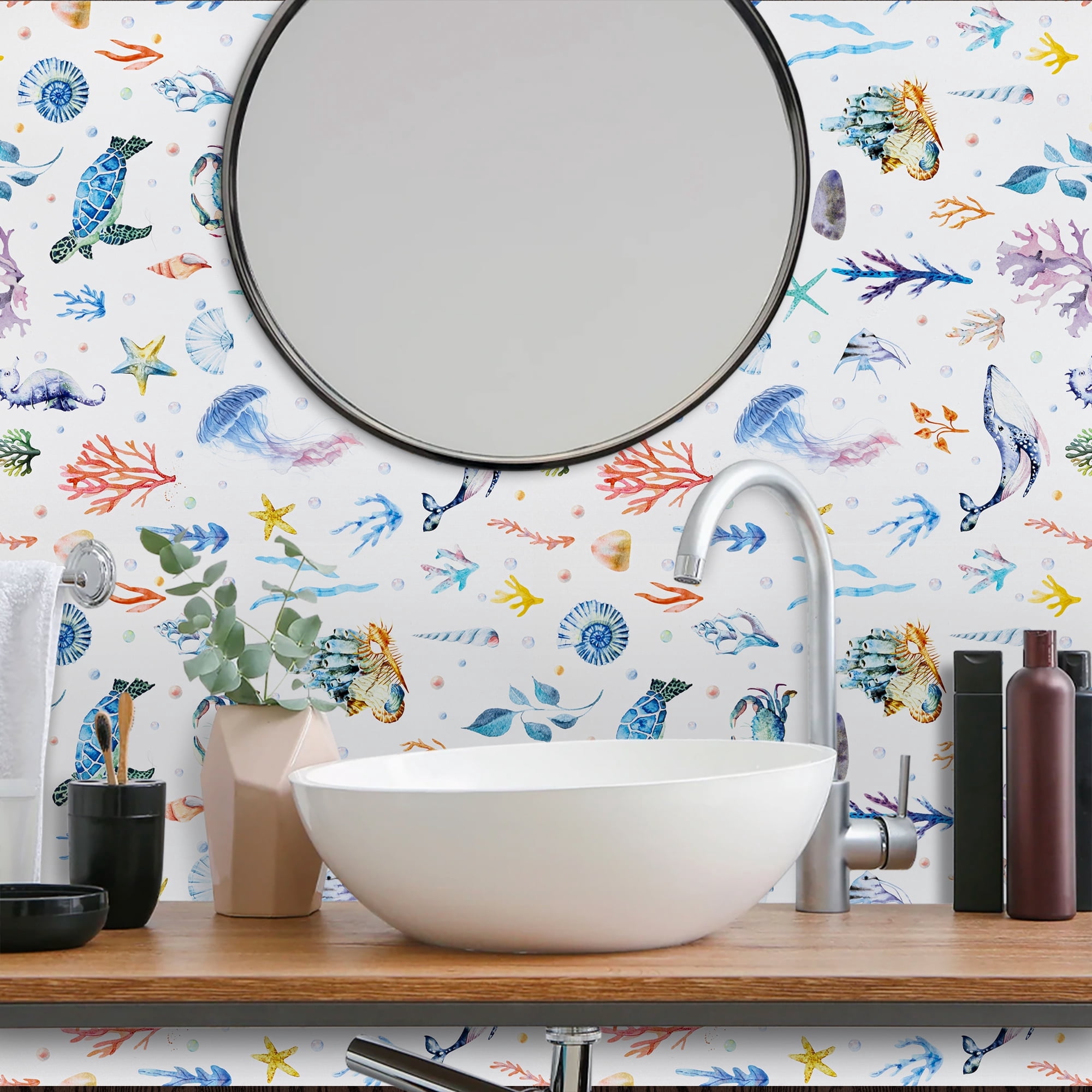 UMIGGEE Peel and Stick Wallpaper Self Adhesive See Animals Contact Paper 17.7" x 118" Wallpaper Removable Decorative Vinyl for Room and Furniture Decoration