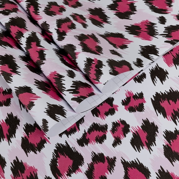 UMIGGEE Pink Leopard Print Peel and Stick Wallpaper Removable Self Adhesive Textured Wall Paper Yellow Unique Funky Cheetah Contact Paper 17.3-in x 118-in