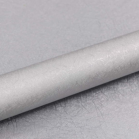 UMIGGEE Silver Grey Silk Wallpaper 15.7-in x 118-in Embossed Self Adhesive Peel and Stick Wallpaper Vinyl Contact Paper for Home Decoration Cabinet Furniture