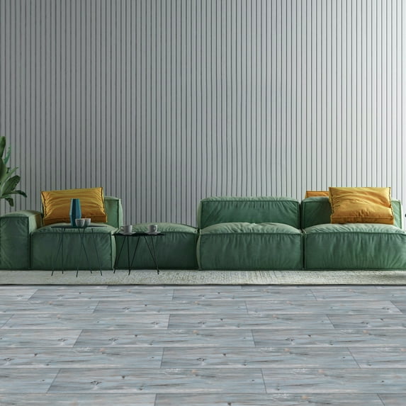 UMIGGEE Vinyl Flooring 6"x36" 10 PCS/Pack Peel and Stick Floor Tiles Natural Blue Wood Grain Look Sticky Floor Tiles Peel and Stick Flooring Self Adhesive Vinyl Flooring (15 Sq. ft/Pack)