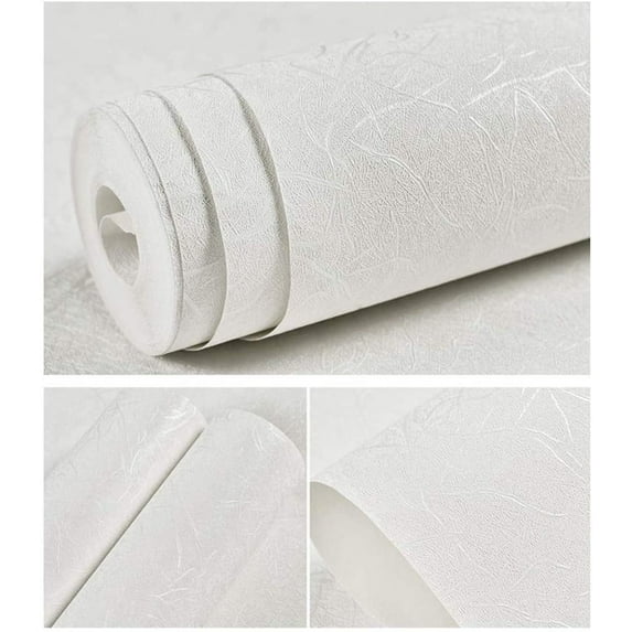 UMIGGEE White Peel and Stick Wallpaper 23.62" x 196.8" Self Adhesive Embossed Removable Wall Paper Contact Paper Vinyl Film Textured Home Decor Wall Covering Old Furniture Renovation