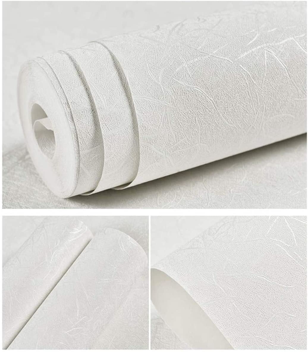 UMIGGEE White Peel and Stick Wallpaper 23.62" x 196.8" Self Adhesive Embossed Removable Wall Paper Contact Paper Vinyl Film Textured Home Decor Wall Covering Old Furniture Renovation