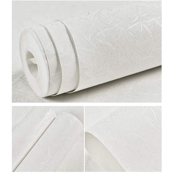 UMIGGEE White Silk Peel and Stick Wallpaper 15.74" x 118" Removable Self Adhesive Contact Paper Vinyl Film Textured Cabinet Furniture Countertop