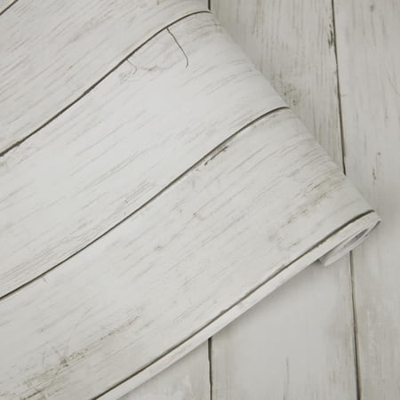 UMIGGEE White Wood Plank Wallpaper Wood Peel and Stick Wallpaper 17.7-in x 118-in Self-Adhesive Removable Wall Paper Wood Contact Paper for Home Decoration