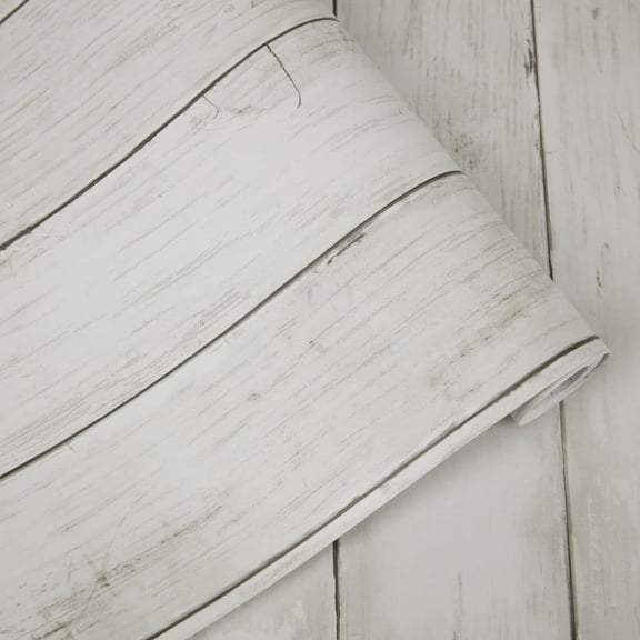 UMIGGEE White Wood Plank Wallpaper Wood Peel and Stick Wallpaper 17.7-in x 118-in Self-Adhesive Removable Wall Paper Wood Contact Paper for Home Decoration
