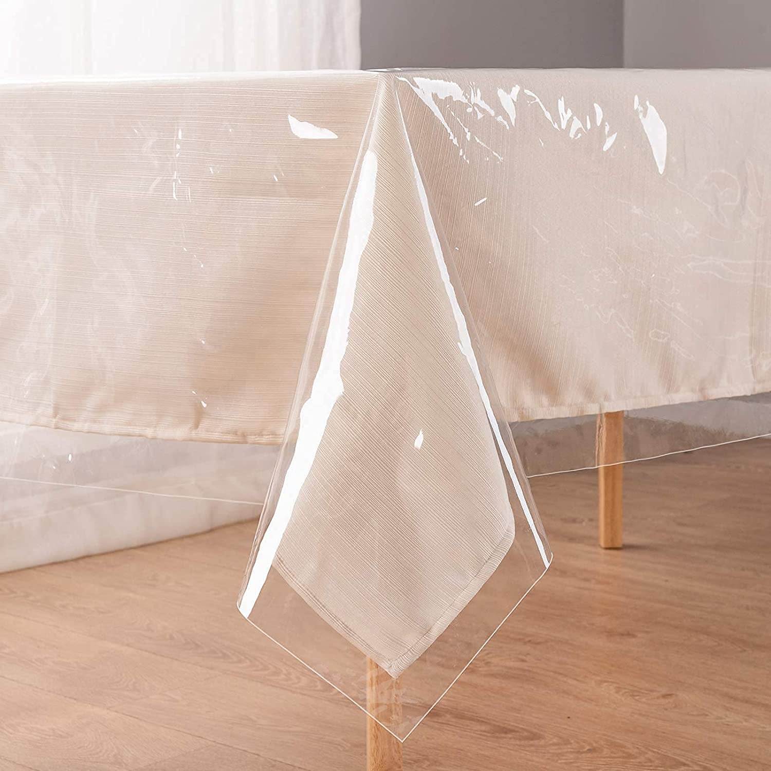  30X56 Inch 1.5mm Thick Clear Vinyl Table Protector Plastic  Tablecloth Furniture Covers Clear Countertop Protector Soft Glass Table  Cover Mat PVC Tabletop Protection Pad Easy Clean Floor Pad