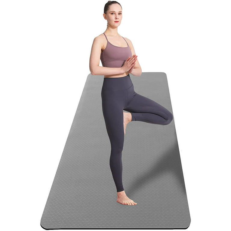 UMINEUX Extra Wide Yoga Mat 1/4 Thickness TPE Yoga Mats Non Slip, Gray