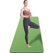 UMINEUX Extra Wide Yoga Mat 1/4" Thickness TPE Yoga Mats Non Slip, Green