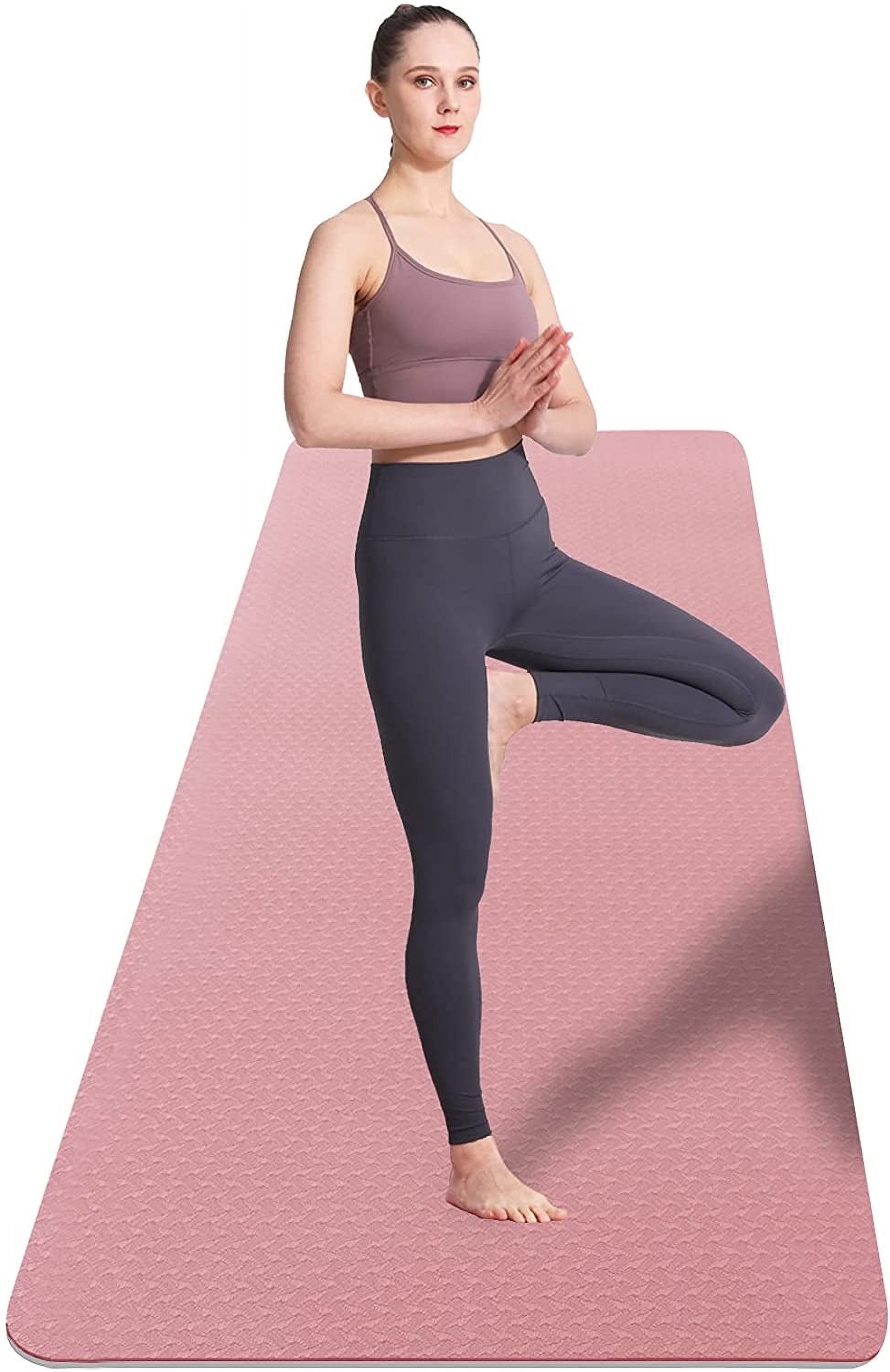 UMINEUX Extra Wide Yoga Mat 1/4" Thickness TPE Yoga Mats Non Slip, Pink