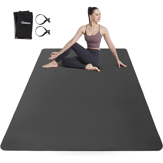 UMINEUX Large Yoga Mat for Men and Women 1/4 Inch Extra Thick TPE Fitness Mat for Home Gym Workout, Non-Slip