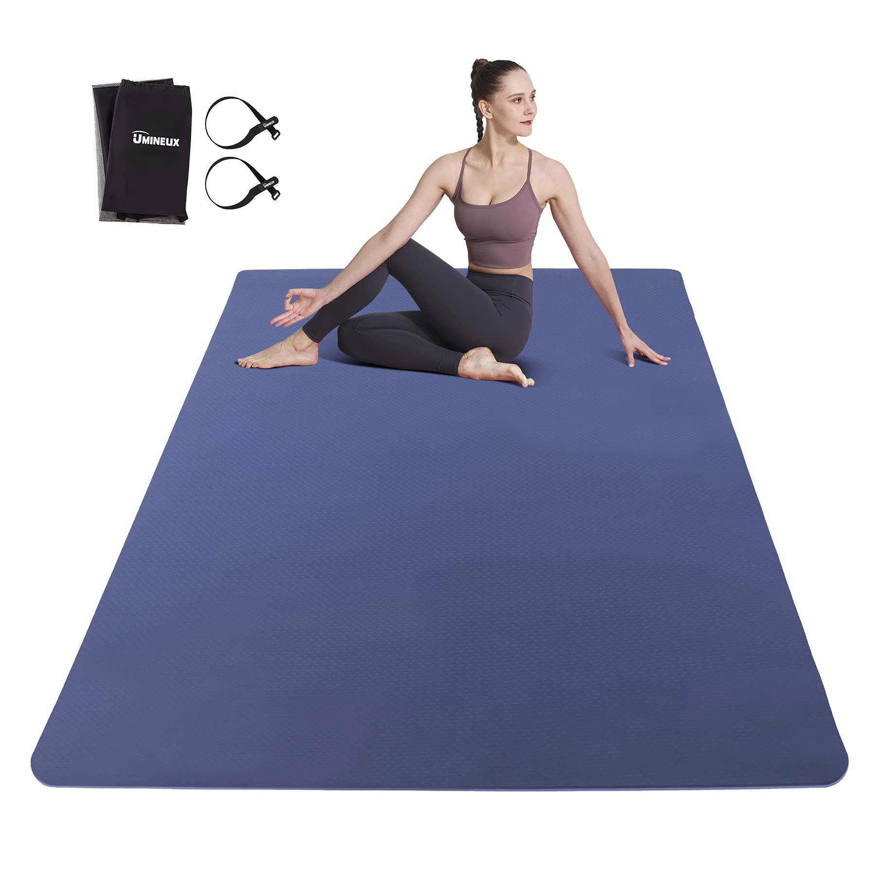 Tappetino Yoga Gigante UMINEUX In TPE Extra Spesso 10mm (183x122cm) – Antiscivolo, Ecologico Per Yoga, Pilates E Stretching