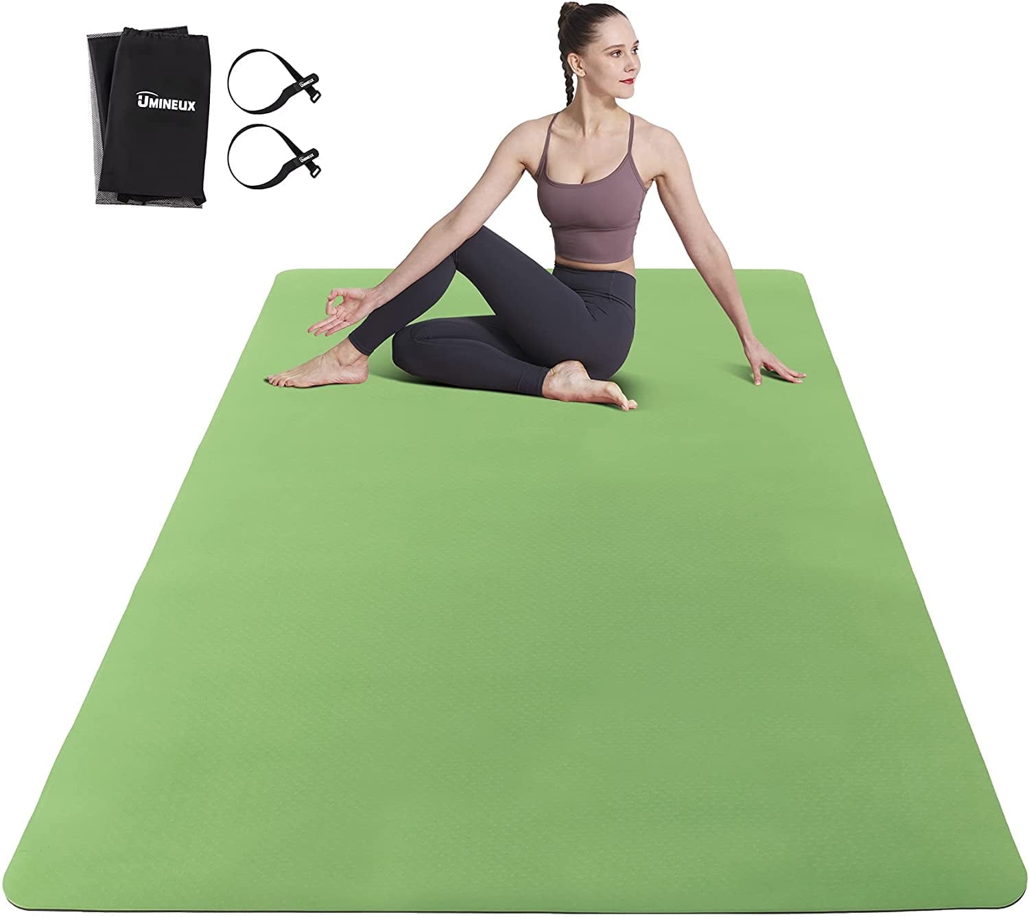 UMINEUX Large Yoga Mat for Men and Women 1/4 Inch Extra Thick TPE Fitness Mat for Home Gym Workout, Non-Slip