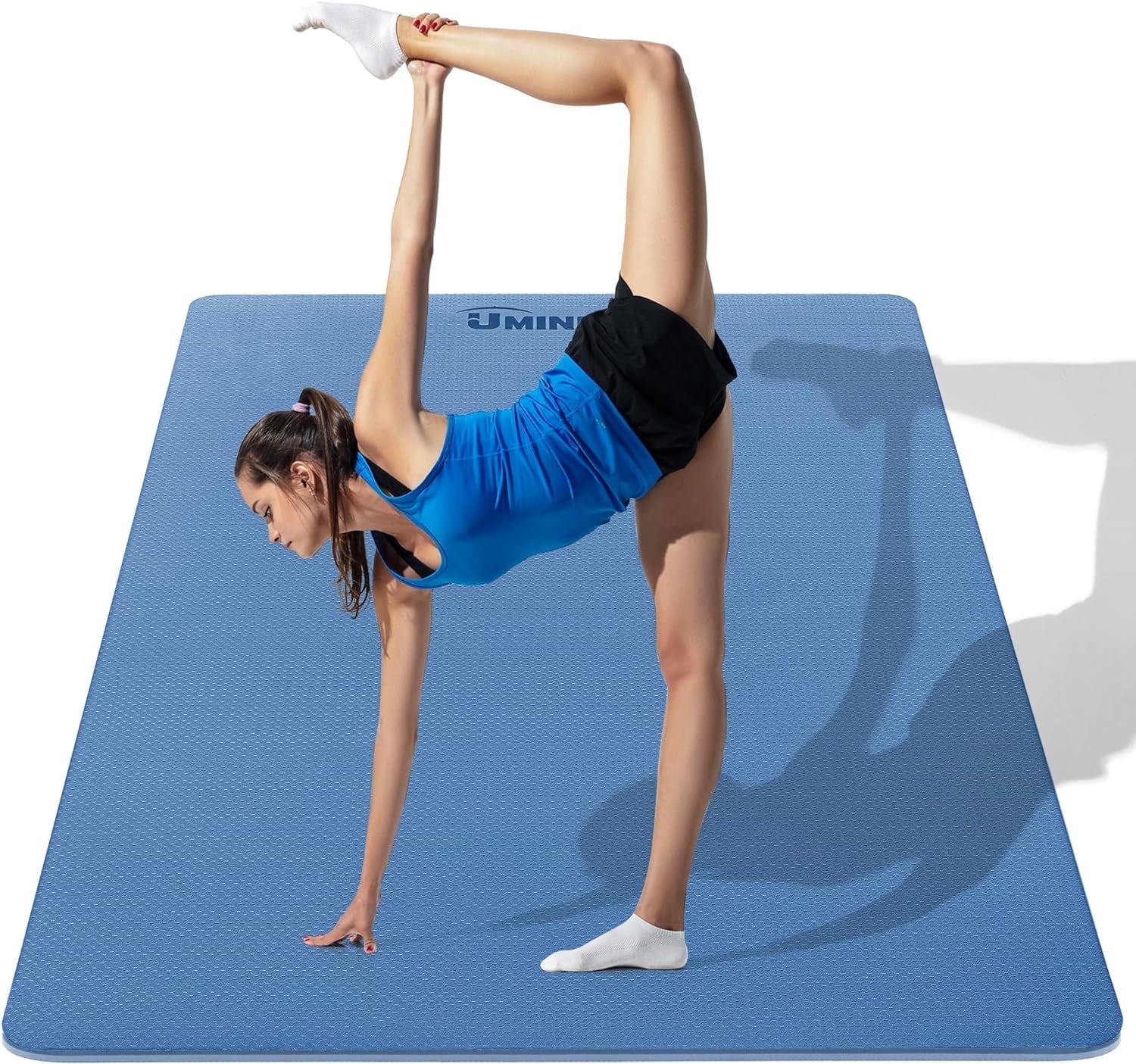 UMINEUX Large Yoga Mat for Men and Women 2/5 Inch Extra Thick TPE Fitness Mat for Home Gym Workout, Non-Slip