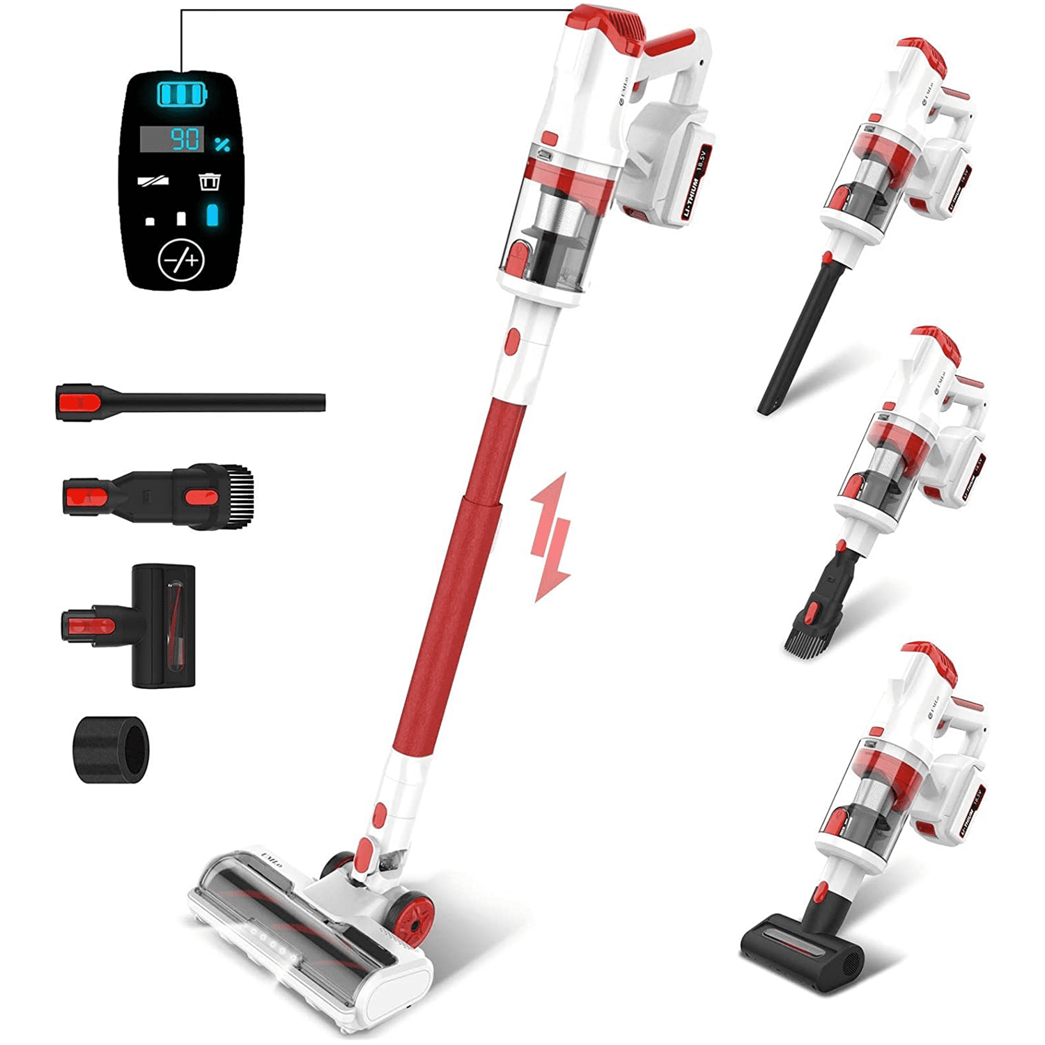 UMLo Cordless Vacuum Cleaner, 300W 28Kpa Cordless Stick Vacuum with LED