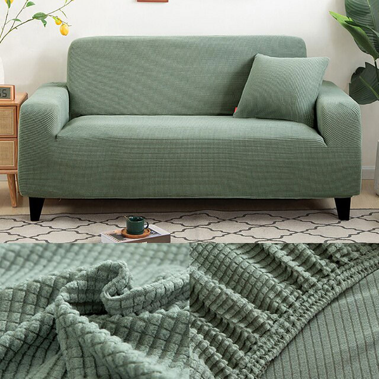 UMMH Cover for Living Room Thick Elastic Polar Fleece Cover for Sofa