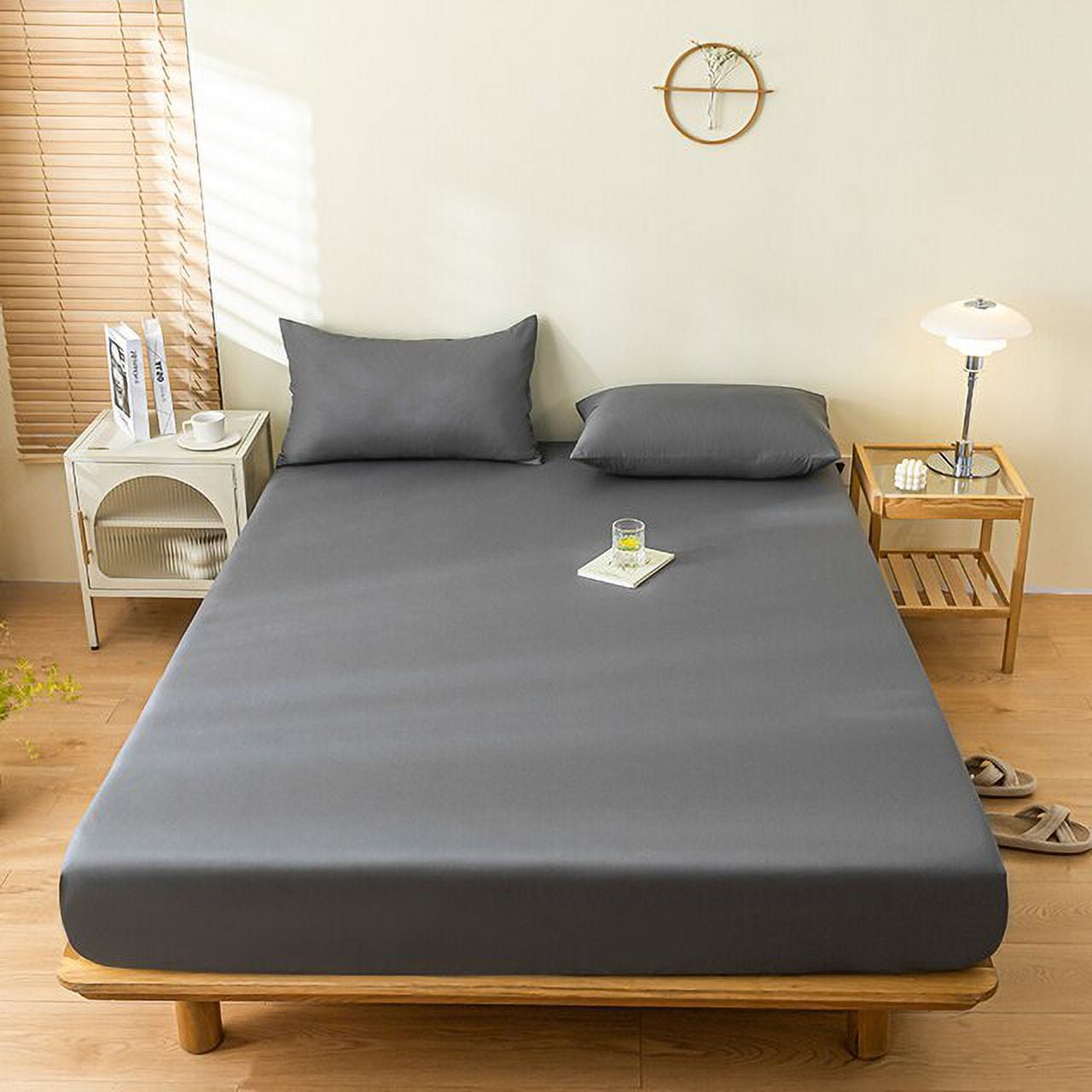 UMMH Fitted Sheet Single Double Queen Size Mattress Cover With Elastic