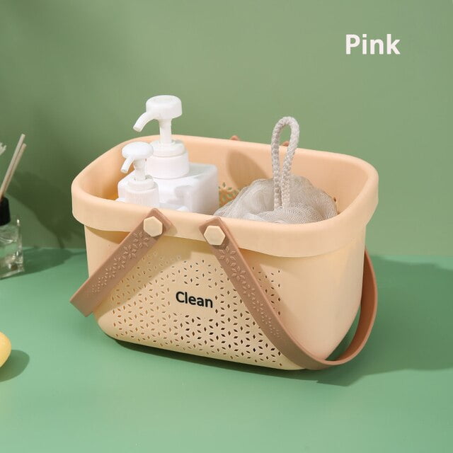 Plastic Shower Caddy Basket with Compartments, Portable Cleaning