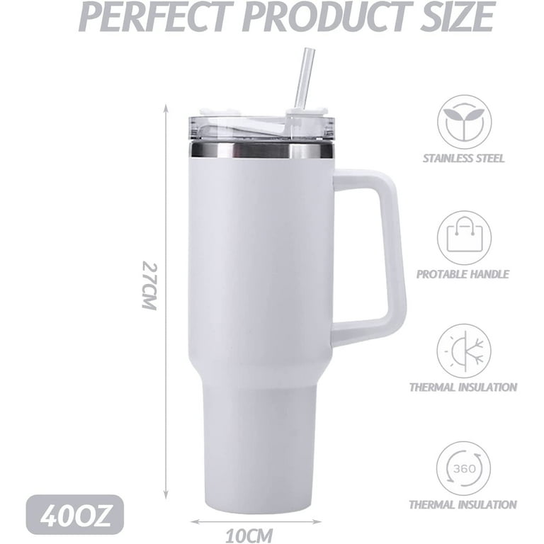 40 Oz Tumbler Insulated Water Bottle With Straw Flip Straw Tumbler Travel Mug  Cup With Handle For Women And Men