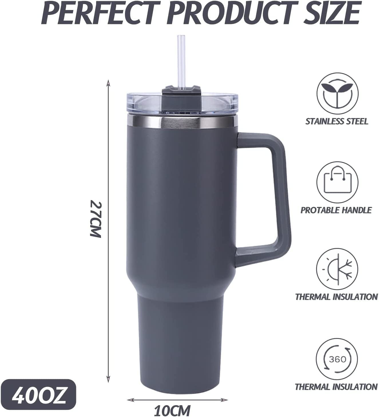 JERRYMIKO 40 oz Tumbler With Handle and Straw Lid,Simpl Moder Double Wall  Vacuum Sealed Stainless St…See more JERRYMIKO 40 oz Tumbler With Handle and