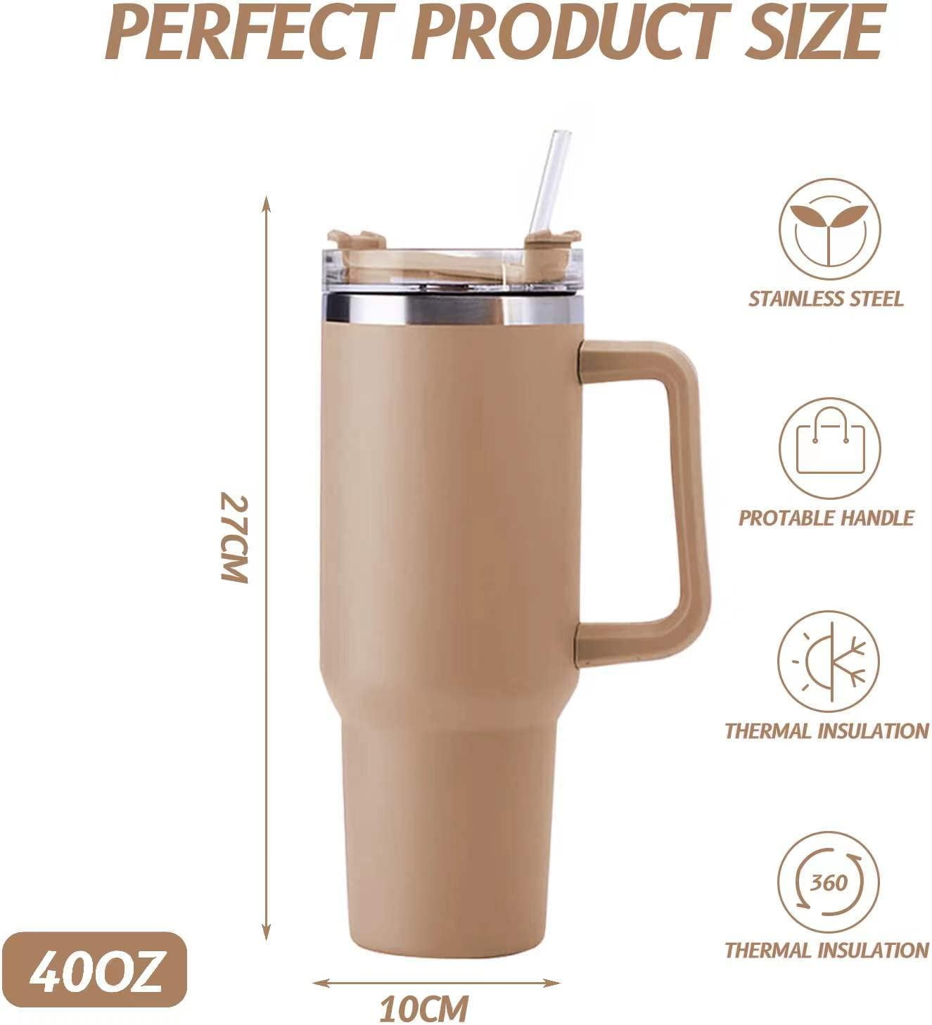 Murmioo 40OZ Tumbler with Handle and Straw,Insulated Leak Proof Double  Walled Stainless Steel Travel…See more Murmioo 40OZ Tumbler with Handle and